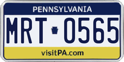 PA license plate MRT0565
