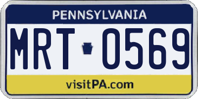 PA license plate MRT0569