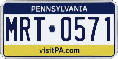PA license plate MRT0571