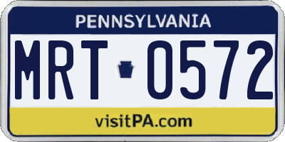 PA license plate MRT0572