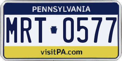 PA license plate MRT0577