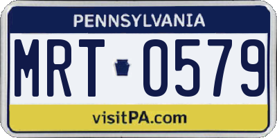 PA license plate MRT0579