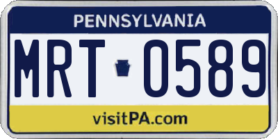 PA license plate MRT0589