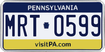 PA license plate MRT0599