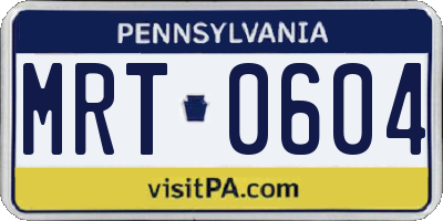 PA license plate MRT0604