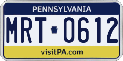 PA license plate MRT0612
