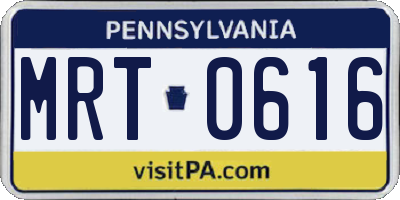 PA license plate MRT0616