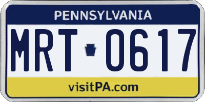 PA license plate MRT0617