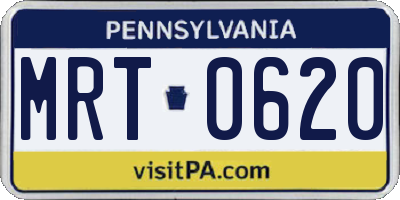 PA license plate MRT0620