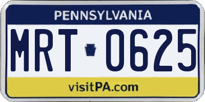 PA license plate MRT0625