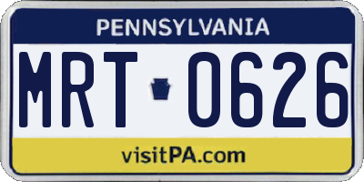 PA license plate MRT0626
