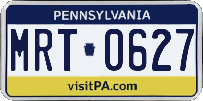 PA license plate MRT0627