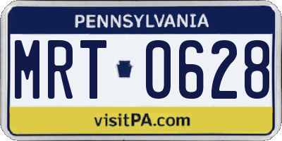 PA license plate MRT0628