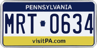 PA license plate MRT0634