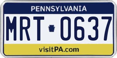 PA license plate MRT0637