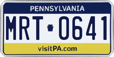 PA license plate MRT0641