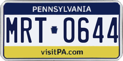 PA license plate MRT0644