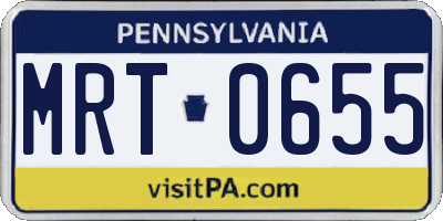 PA license plate MRT0655
