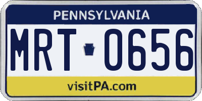 PA license plate MRT0656