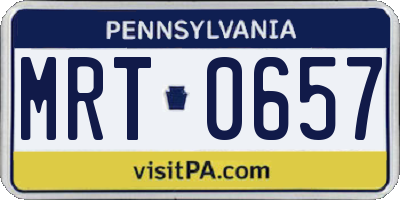 PA license plate MRT0657