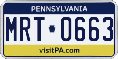 PA license plate MRT0663