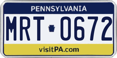 PA license plate MRT0672