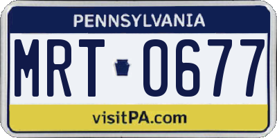 PA license plate MRT0677