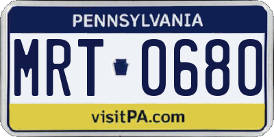 PA license plate MRT0680