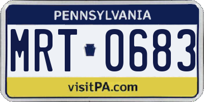 PA license plate MRT0683
