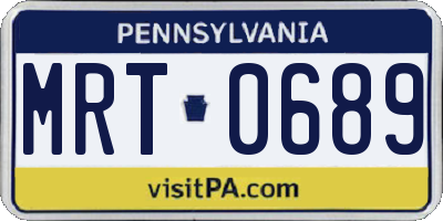 PA license plate MRT0689