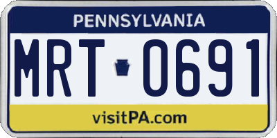 PA license plate MRT0691
