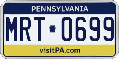 PA license plate MRT0699
