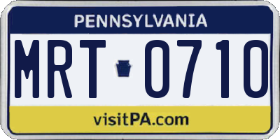PA license plate MRT0710