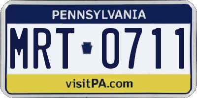 PA license plate MRT0711