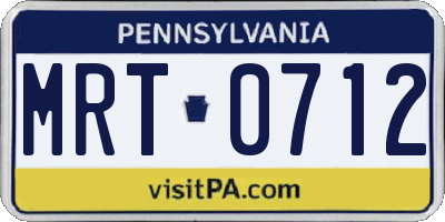 PA license plate MRT0712