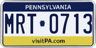 PA license plate MRT0713
