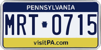 PA license plate MRT0715