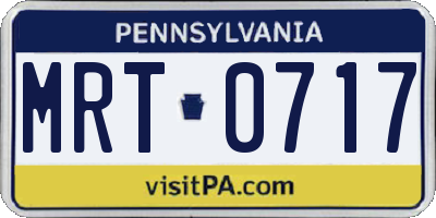 PA license plate MRT0717
