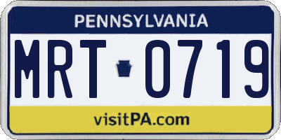 PA license plate MRT0719