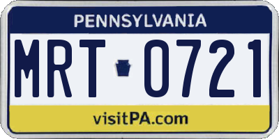 PA license plate MRT0721