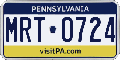 PA license plate MRT0724