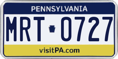PA license plate MRT0727
