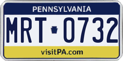 PA license plate MRT0732