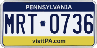 PA license plate MRT0736