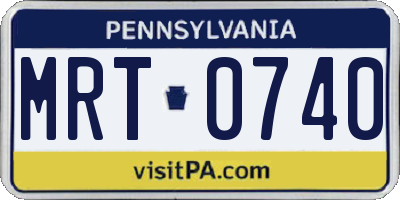 PA license plate MRT0740