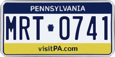 PA license plate MRT0741