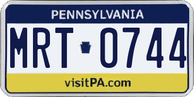 PA license plate MRT0744