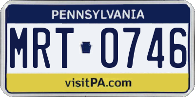 PA license plate MRT0746