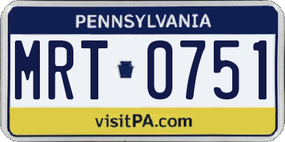 PA license plate MRT0751