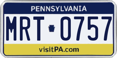 PA license plate MRT0757